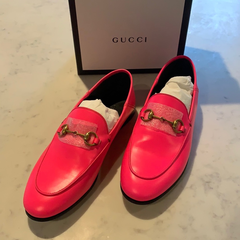 HOT PINK GUCCI LOAFERS